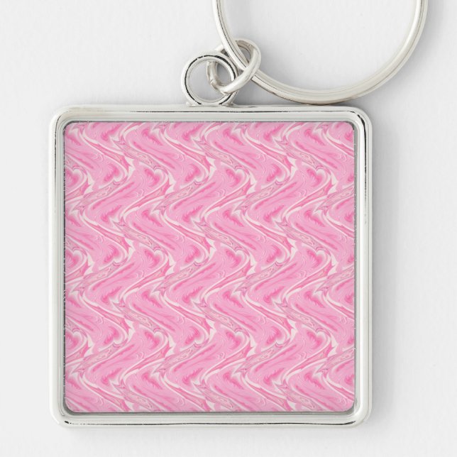 Cotton Candy Pink Abstract Key Ring (Front)