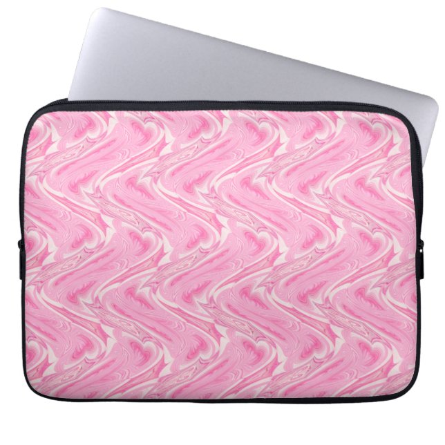 Cotton Candy Pink Abstract Laptop Sleeve (Front)