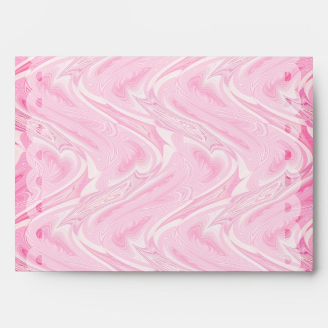 Cotton Candy Pink Abstract Scalloped Edges Envelope (Front)