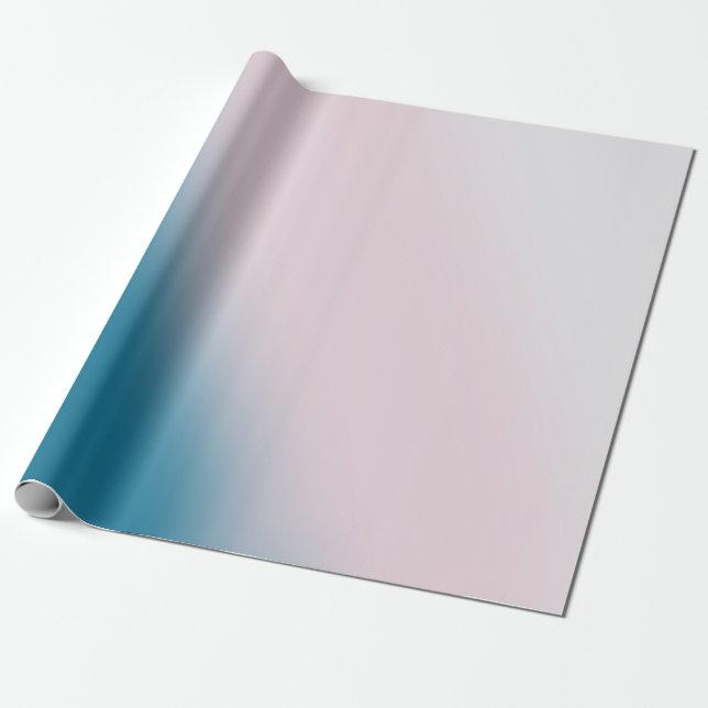 Cotton Candy Pink and Blue Gradient Soft Dreamy Wrapping Paper (Unrolled)