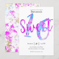 Cotton Candy Pink Blue Sweet 16 Birthday Party