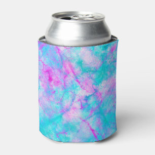 Cotton Candy Pink & Blue Watercolor Wash Stain Can Cooler