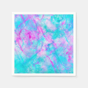 Cotton Candy Pink & Blue Watercolor Wash Stain Napkin
