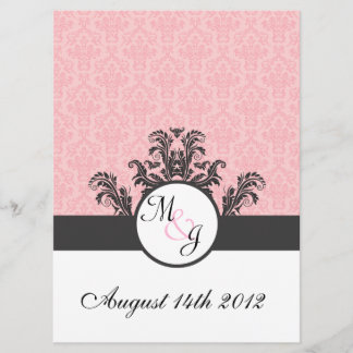 Cotton Candy Pink Damask Wedding Invitation