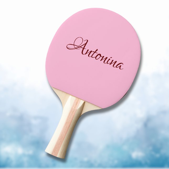 Cotton Candy Pink Modern Name | Trendy Minimalist  Ping Pong Paddle (Creator Uploaded)