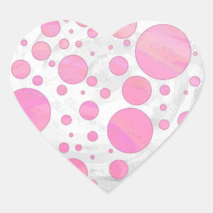 Cotton Candy Pink Polka Dot Heart Sticker