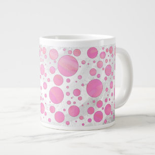 Cotton Candy Pink Polka Dot Large Coffee Mug