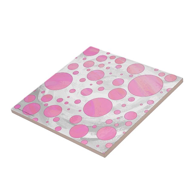 Cotton Candy Pink Polka Dot Tile (Side)
