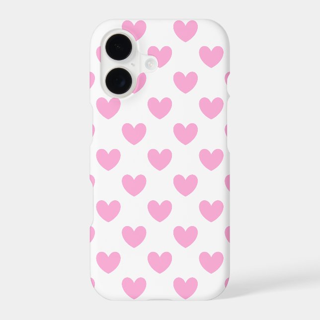Cotton Candy Pink polka hearts on white (Back)