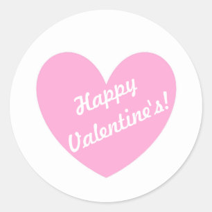 Cotton Candy Pink polka hearts on white Classic Round Sticker