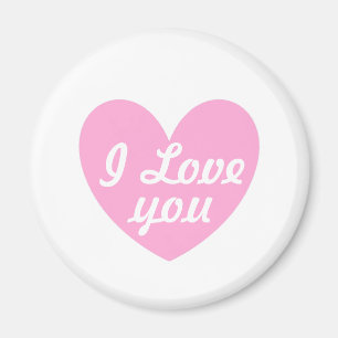Cotton Candy Pink polka hearts on white Magnet