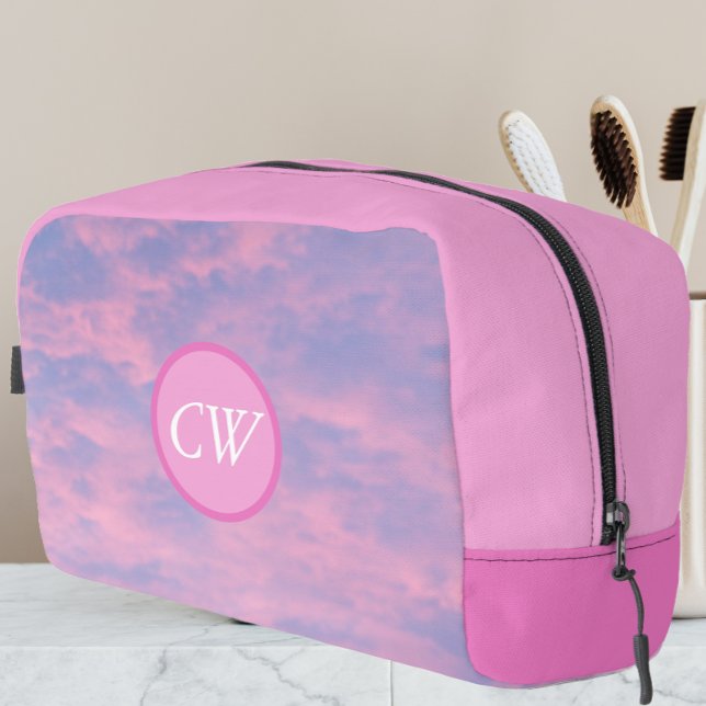 Cotton Candy Pink Sky with Initials Dopp Kit (In Situ)