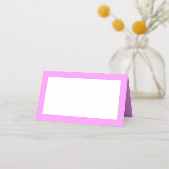 Cotton Candy Pink Tent Style Place Cards (Front)