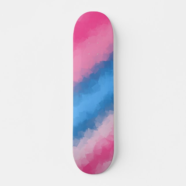 Cotton Candy Rainbow Colours skate Deck (Front)
