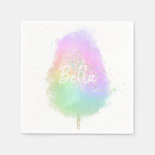 Cotton candy rainbow glitter cute napkin