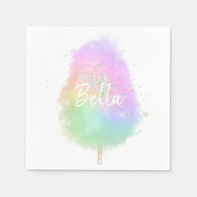 Cotton candy rainbow glitter cute  napkin (Front)