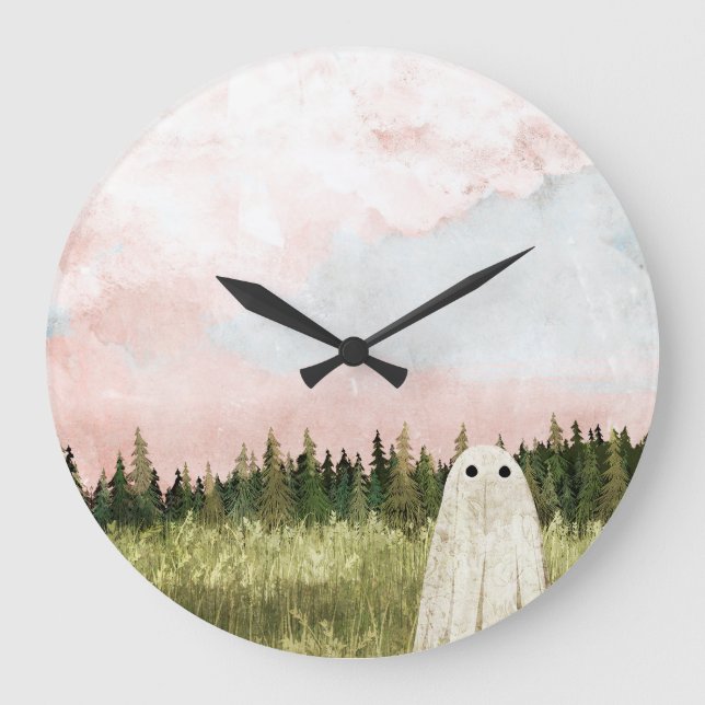 Cotton Candy Skies Large Clock (Front)