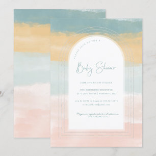 Cotton Candy Sky   Rainbow Baby Shower Invitation