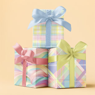 Cotton Candy Spring pastel set of 3  Wrapping Paper Sheet