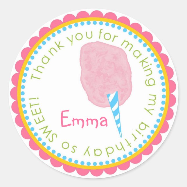 Cotton Candy stickers- Hot Colours Classic Round Sticker (Front)