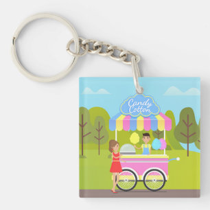 Cotton Candy Street Food Key Ring