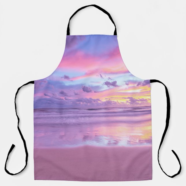 Cotton candy sunrise: beach view. apron (Front)