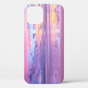 Cotton candy sunrise: beach view. iPhone 12 case
