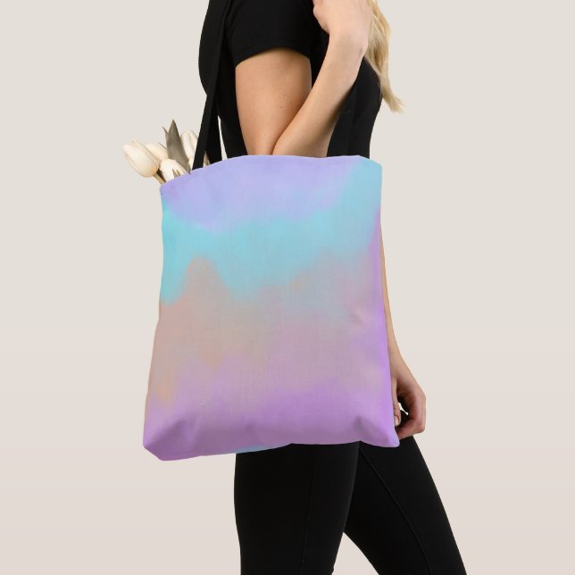 Cotton Candy Swirl Digital Print  Tote Bag (Close Up)