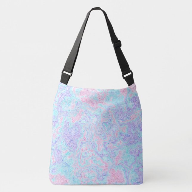 Cotton Candy Swirls Crossbody Bag (Front)