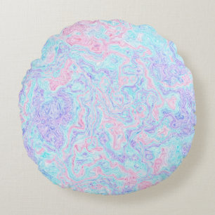 Cotton Candy Swirls Round Cushion