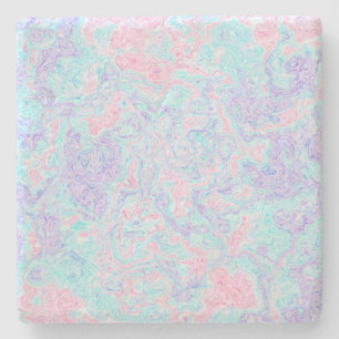 Cotton Candy Swirls Stone Coaster