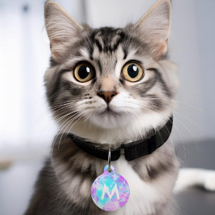 Cotton Candy Tie Dye Personalised Pet ID Tag