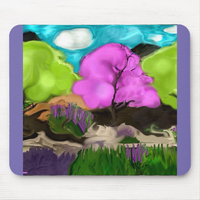 Cotton Candy Trees Abstract Art Mouse Mat (Front)