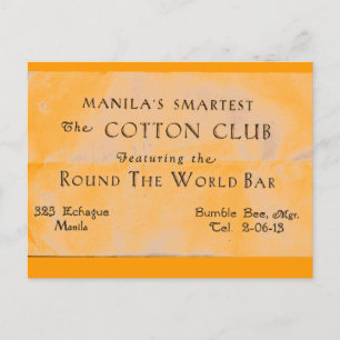 cotton club, manila postcard