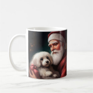 Cotton De Tulear With Santa Claus Christmas Coffee Mug