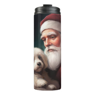 Cotton De Tulear With Santa Claus Christmas Thermal Tumbler