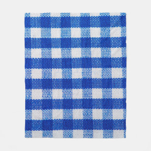 cotton fabric texture blue chequered fleece blanket
