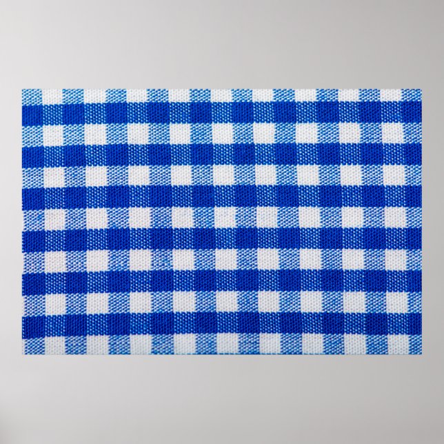 cotton fabric texture blue chequered poster (Front)