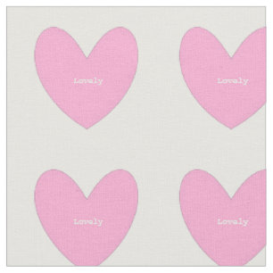 Cotton fabric with pink hearts