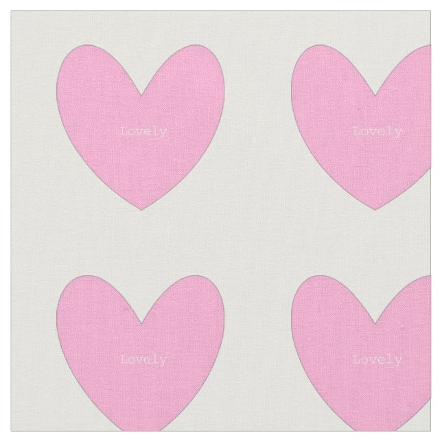 Cotton fabric with pink hearts (Close Up)