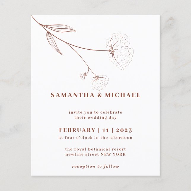 Cotton Flower Autumn Terracotta Indie budget Flyer (Front)