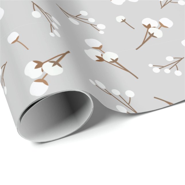 Cotton Flower Pattern Wrapping Paper (Roll Corner)