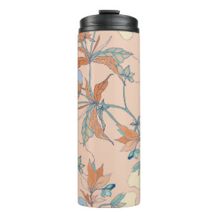 Cotton flowers: graceful peach ornament thermal tumbler