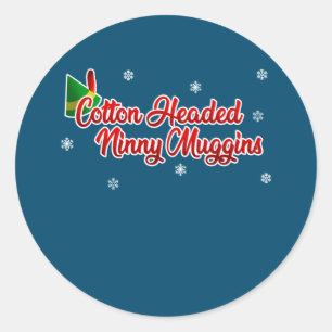 Cotton Headed Ninny Muggins Funny Elf Christmas Classic Round Sticker