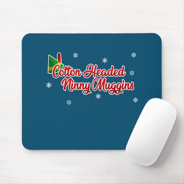 Cotton Headed Ninny Muggins Funny Elf Christmas Mouse Mat (With Mouse)