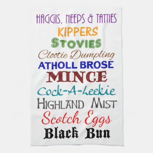 Cotton Kitchen Towel - Scottish Food Names
