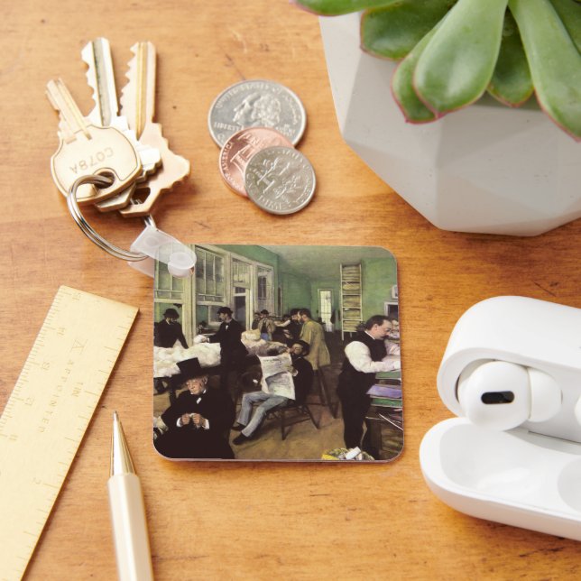 Cotton Market in New Orleans by Edgar Degas Key Ring (Desk)
