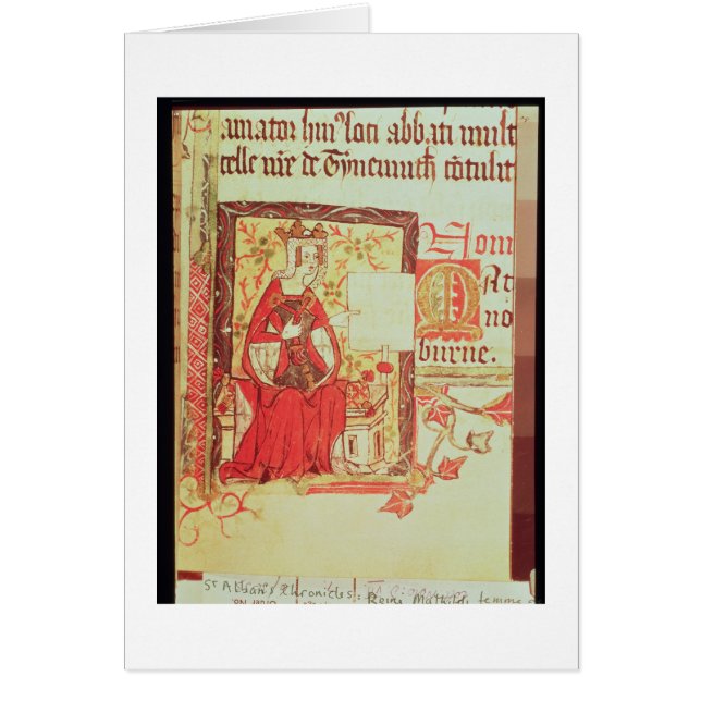 Cotton Nero D VIII fol.7 Queen Matilda holding a c (Front)