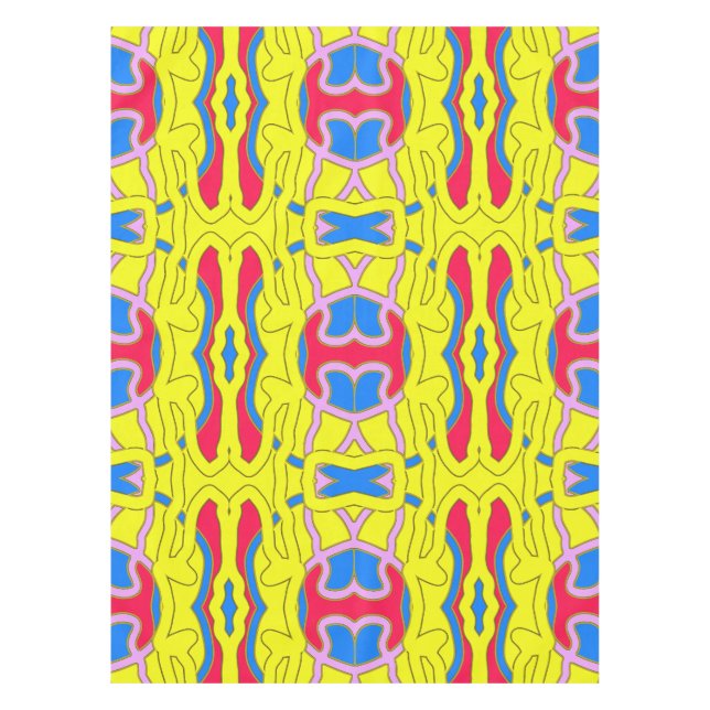 Cotton Table cloth, 52"x70" multicolor pattern  Ta Tablecloth (Front)