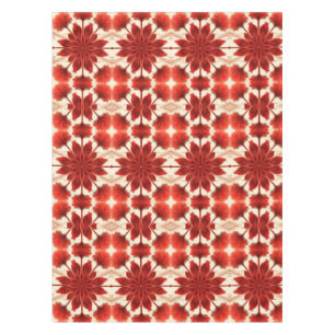 Cotton Table cloth, 52"x70" Red floral pattern Tablecloth